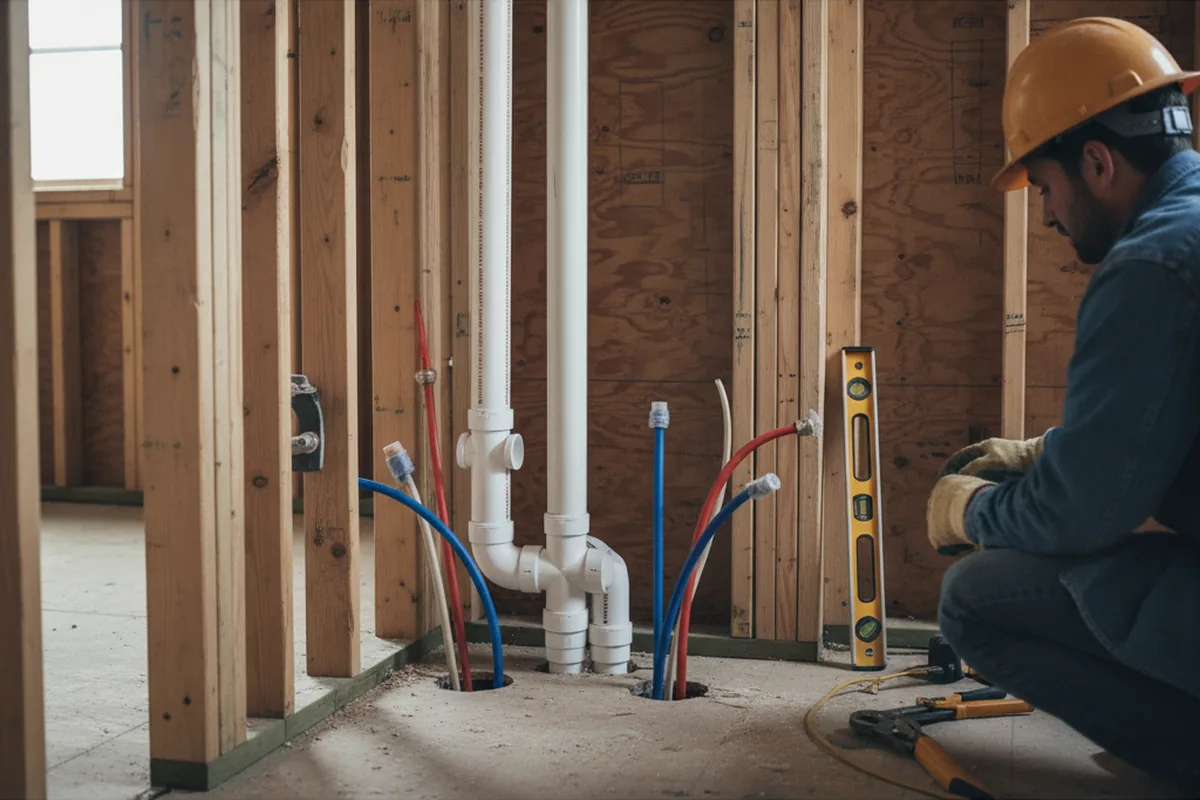 Drain and supply rough-in during Garbage Disposal Repair in Avondale Estates