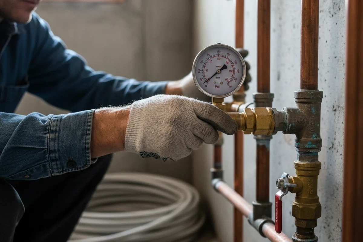 Pressure testing a repaired line during Water Line Repair in Avondale Estates